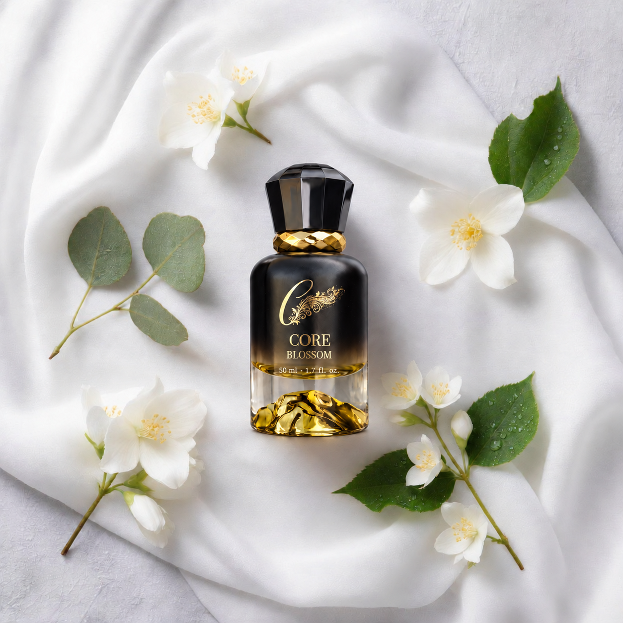 Core Blossom perfume with tuberose and jasmine Core Blossom perfume bottle with tuberose, jasmine and soft musk