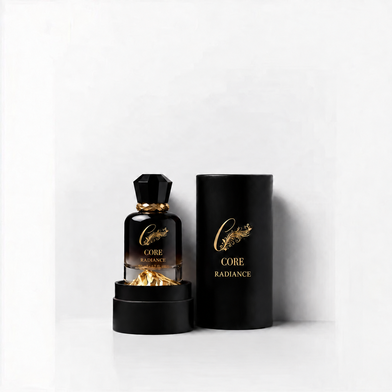CORE Radiance box CORE Radiance perfume presentation box on a white background