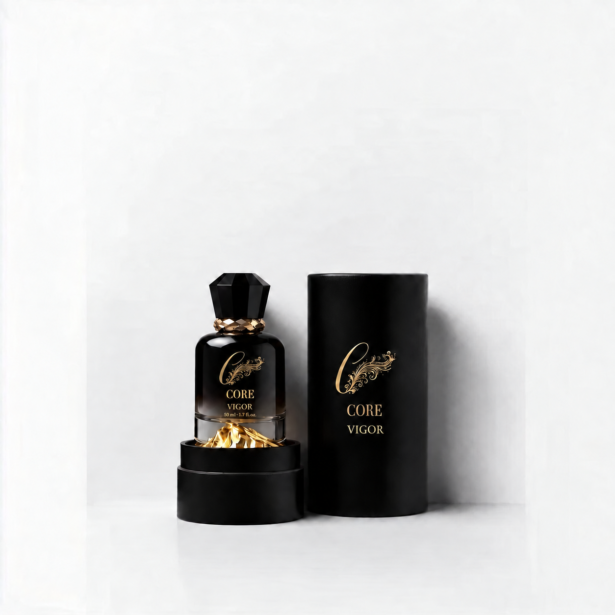 CORE Vigor box CORE Vigor perfume presentation box on a white background